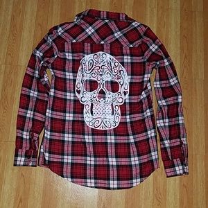 Hot Topic Skull Flannel